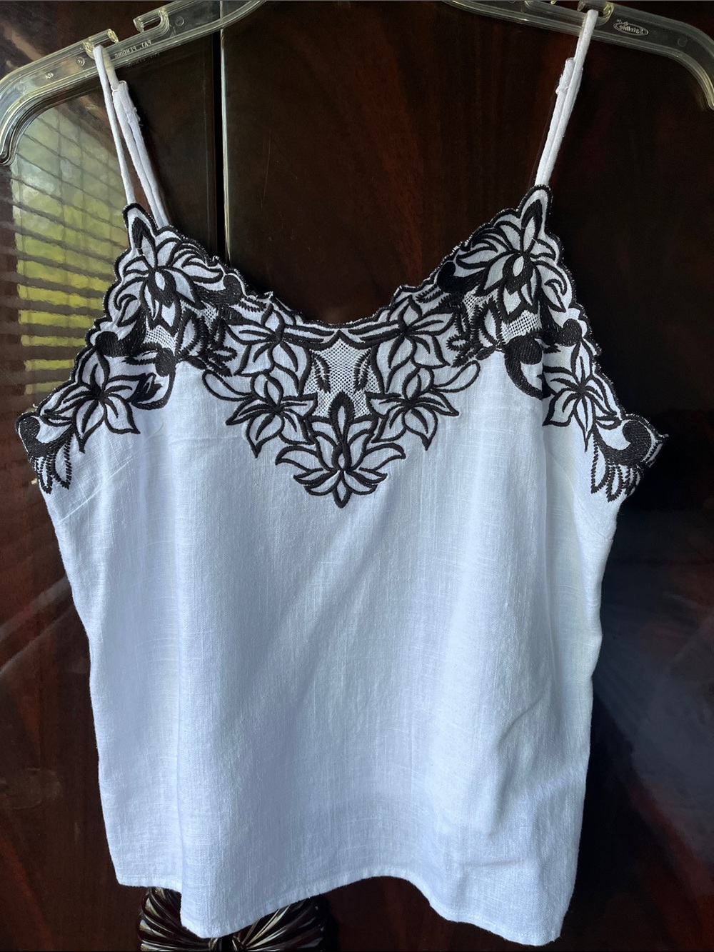 Express Linen Blend Spaghetti Strap Top
